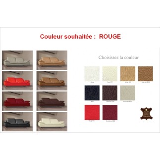 Solde de paiement: Canapé 3 places en 100% tout cuir supérieur luxe haut de gamme italien torino, rouge. Personnalisé sur demand