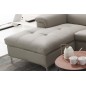 Canapé d'angle en cuir buffle italien de luxe 5 places LIDO, gris clair, angle gauche Canapé d'angle en cuir buffle italien de luxe 5 places LIDO, gris clair, angle gauche