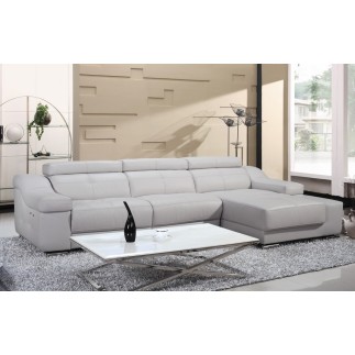Canapé d'angle double relax en cuir de buffle italien de luxe 5 places BiRELAX, noir, angle droit