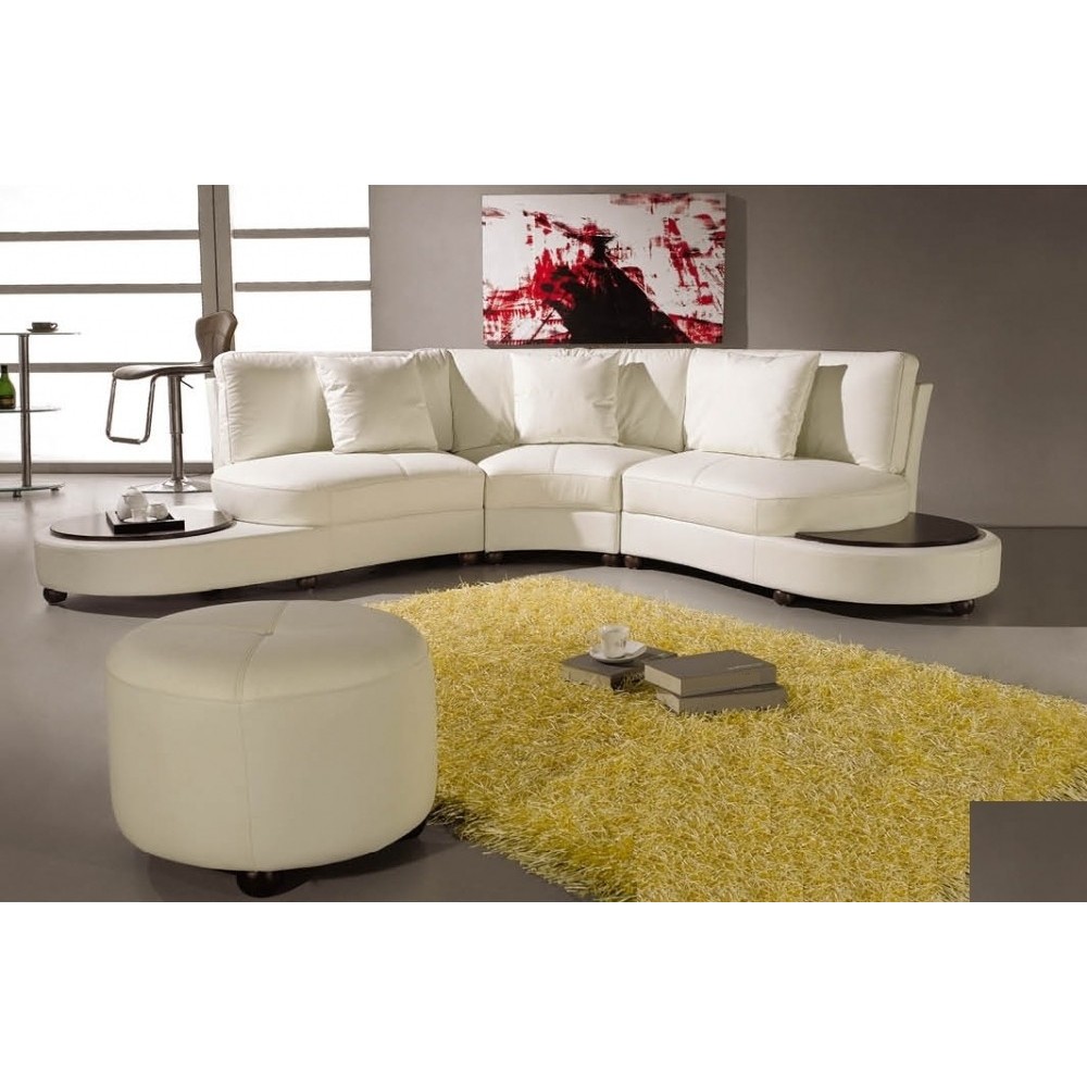 Canapé d'angle en cuir italien 4/5 places REVONA, blanc, angle droit Canapé d'angle en cuir italien 4/5 places REVONA, blanc, angle droit