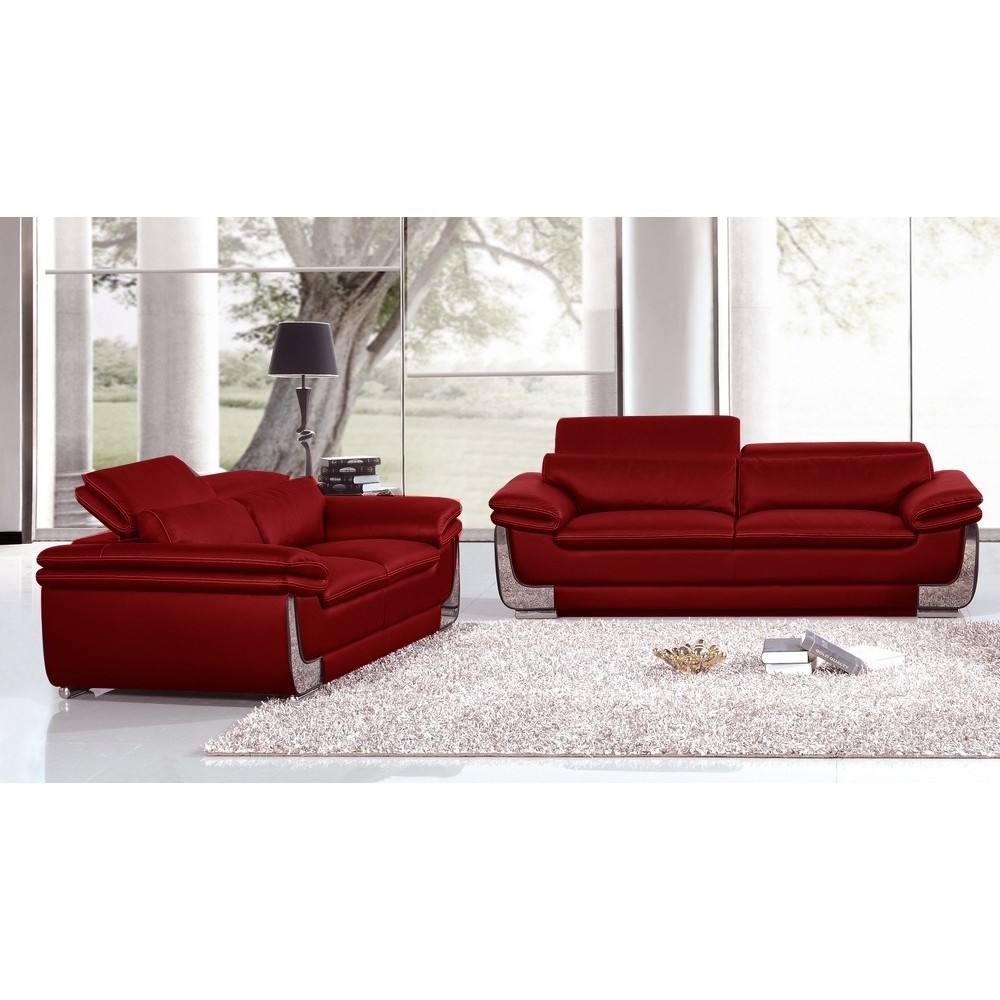 Ensemble Canapé 3 places et 2 places en cuir italien buffle ITALINA, couleurs bordeaux, avec surpiqure bordeaux Ensemble Canapé 3 places et 2 places en cuir italien buffle ITALINA, couleurs bordeaux, avec surpiqure bordeaux