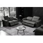 Ensemble avec 4 relax électriques, Canapé 3 places et 2 places en cuir italien buffle TOPRELAX, couleur noir Ensemble avec 4 relax électriques, Canapé 3 places et 2 places en cuir italien buffle TOPRELAX, couleur noir