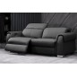 Ensemble avec 4 relax électriques, Canapé 3 places et 2 places en cuir italien buffle TOPRELAX, couleur noir Ensemble avec 4 relax électriques, Canapé 3 places et 2 places en cuir italien buffle TOPRELAX, couleur noir