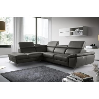 Solde de paiement de la commande: Canapé d'angle relax en 100% tout cuir épais de luxe italien avec relax électrique, 5/6 places