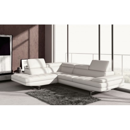Canapé d'angle BEAUTY en cuir haut de gamme italien vachette Vénésetti Cuir Prestige luxe Gris foncé 499 Angle idem photo (angle