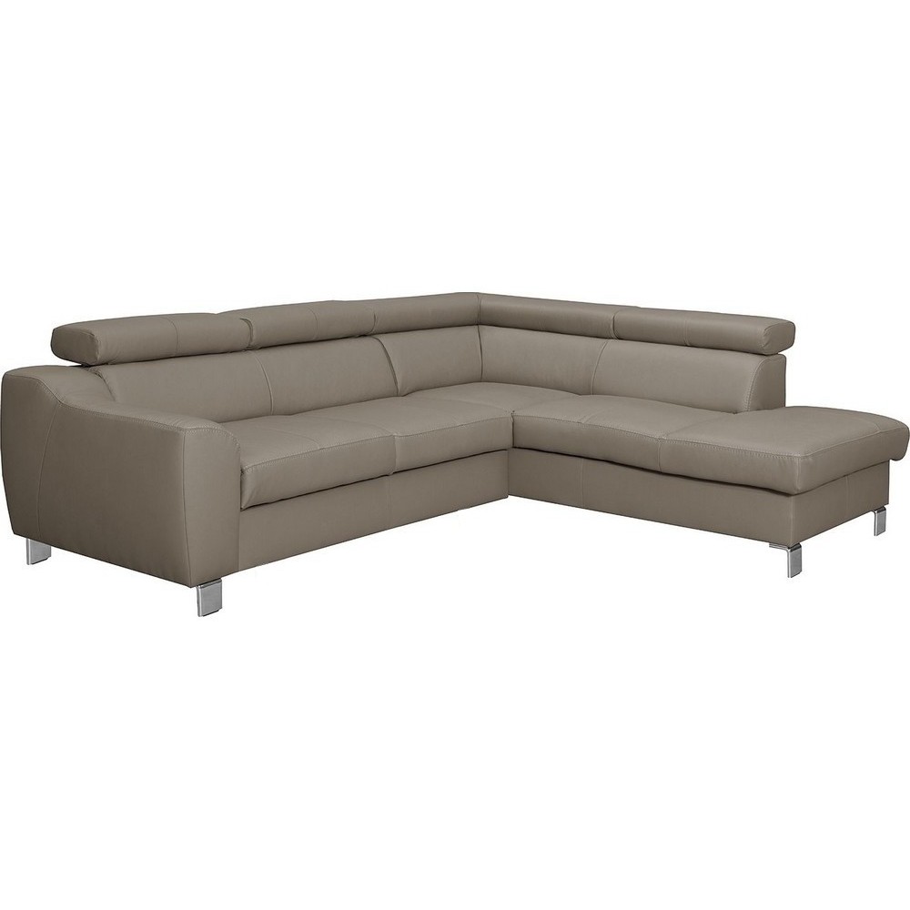 Canapé d'angle en cuir italien de luxe 5 places ASTERO, taupe, angle droit Canapé d'angle en cuir italien de luxe 5 places ASTERO, taupe, angle droit