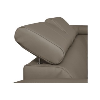 Canapé d'angle en cuir italien de luxe 5 places ASTERO, taupe, angle droit