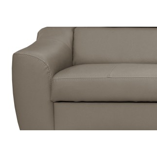 Canapé d'angle en cuir italien de luxe 5 places ASTERO, taupe, angle droit