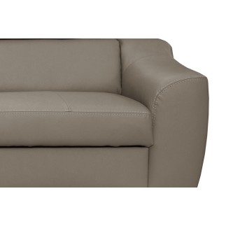 - Canapé d'angle en cuir italien de luxe 5 places ASTERO, taupe, angle gauche