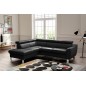 - Canapé d'angle en cuir italien de luxe 5 places ASTERO, noir, angle gauche - Canapé d'angle en cuir italien de luxe 5 places ASTERO, noir, angle gauche