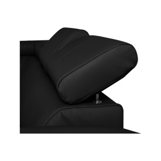 - Canapé d'angle en cuir italien de luxe 5 places ASTERO, noir, angle gauche