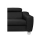 - Canapé d'angle en cuir italien de luxe 5 places ASTERO, noir, angle gauche - Canapé d'angle en cuir italien de luxe 5 places ASTERO, noir, angle gauche