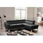 Canapé d'angle en cuir italien de luxe 5 places ASTERO, noir, angle droit Canapé d'angle en cuir italien de luxe 5 places ASTERO, noir, angle droit