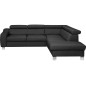 Canapé d'angle en cuir italien de luxe 5 places ASTERO, noir, angle droit Canapé d'angle en cuir italien de luxe 5 places ASTERO, noir, angle droit