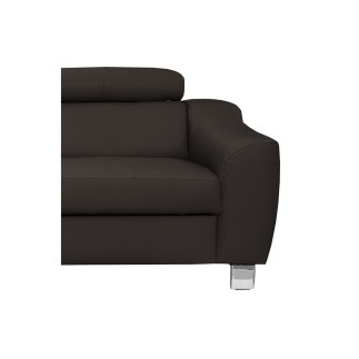 - Canapé d'angle en cuir italien de luxe 5 places ASTERO, chocolat, angle gauche