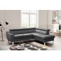 Canapé d'angle en cuir italien de luxe 5 places ASTERO, gris foncé, angle droit Canapé d'angle en cuir italien de luxe 5 places ASTERO, gris foncé, angle droit