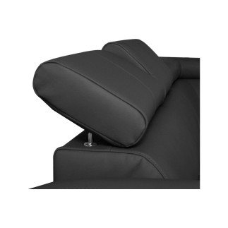 Canapé d'angle en cuir italien de luxe 5 places ASTERO, gris foncé, angle droit