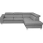 Canapé d'angle en cuir italien de luxe 5 places ASTERO, gris clair, angle droit Canapé d'angle en cuir italien de luxe 5 places ASTERO, gris clair, angle droit