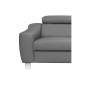Canapé d'angle en cuir italien de luxe 5 places ASTERO, gris clair, angle droit Canapé d'angle en cuir italien de luxe 5 places ASTERO, gris clair, angle droit