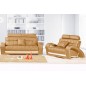 Ensemble CATANIA 3 pièces: canapé 3 places + 2 places + fauteuil en cuir luxe italien vachette, marron et écru Ensemble CATANIA 3 pièces: canapé 3 places + 2 places + fauteuil en cuir luxe italien vachette, marron et écru