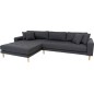 - Canapé d'angle en tissu matelassé de qualité LIMA coloris gris foncé, angle gauche - Canapé d'angle en tissu matelassé de qualité LIMA coloris gris foncé, angle gauche