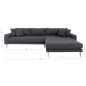 Canapé d'angle en tissu matelassé de qualité LIMA coloris gris foncé, angle droit Canapé d'angle en tissu matelassé de qualité LIMA coloris gris foncé, angle droit