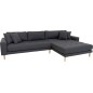 Canapé d'angle en tissu matelassé de qualité LIMA coloris gris foncé, angle droit Canapé d'angle en tissu matelassé de qualité LIMA coloris gris foncé, angle droit