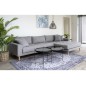 Canapé d'angle en tissu matelassé de qualité LIMA coloris gris clair, angle droit Canapé d'angle en tissu matelassé de qualité LIMA coloris gris clair, angle droit