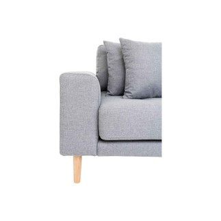 Canapé d'angle en tissu matelassé de qualité LIMA coloris gris clair, angle droit
