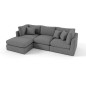 Canapé d'angle en tissu de qualité SANDRO, gris, angle gauche Canapé d'angle en tissu de qualité SANDRO, gris, angle gauche