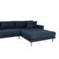 Canapé d'angle en tissu matelassé de qualité LIMA coloris bleu foncé, angle droit Canapé d'angle en tissu matelassé de qualité LIMA coloris bleu foncé, angle droit