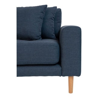 Canapé d'angle en tissu matelassé de qualité LIMA coloris bleu foncé, angle gauche