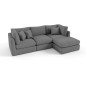 Canapé d'angle en tissu de qualité SANDRO, gris, angle droit Canapé d'angle en tissu de qualité SANDRO, gris, angle droit