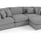 Canapé d'angle en tissu de qualité SANDRO, gris, angle droit Canapé d'angle en tissu de qualité SANDRO, gris, angle droit