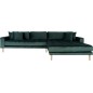 Canapé d'angle en tissu velours de qualité, LIMA VELOURS, coloris vert, angle droit Canapé d'angle en tissu velours de qualité, LIMA VELOURS, coloris vert, angle droit