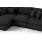 Canapé d'angle en tissu de qualité SANDRO, noir, angle gauche Canapé d'angle en tissu de qualité SANDRO, noir, angle gauche