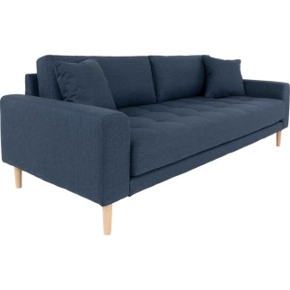 Canapé 3 places en tissu de qualité LISA coloris bleu foncé