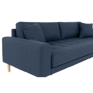 Canapé 3 places en tissu de qualité LISA coloris bleu foncé