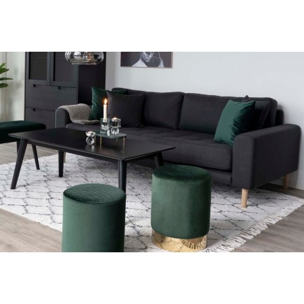 Canapé 3 places en tissu de qualité LISA coloris gris foncé