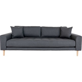 Canapé 3 places en tissu de qualité LISA coloris gris foncé