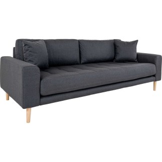 Canapé 3 places en tissu de qualité LISA coloris gris foncé