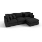 Canapé d'angle en tissu de qualité SANDRO, noir, angle droit Canapé d'angle en tissu de qualité SANDRO, noir, angle droit