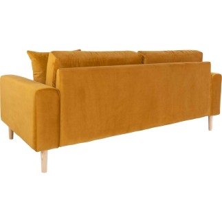 Canapé 2,5 places en tissu velours de qualité LISA VELOURS coloris moutarde