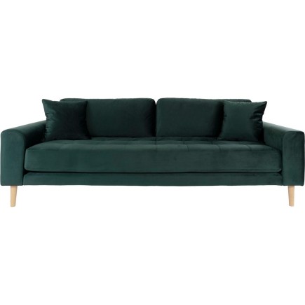 Canapé 3 places en tissu velours de qualité LISA VELOURS coloris vert foncé