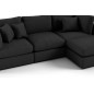 Canapé d'angle en tissu de qualité SANDRO, noir, angle droit Canapé d'angle en tissu de qualité SANDRO, noir, angle droit