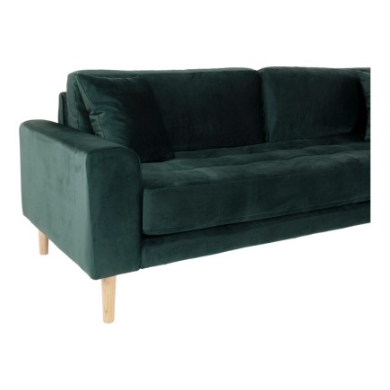Canapé 3 places en tissu velours de qualité LISA VELOURS coloris vert foncé