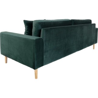 Canapé 3 places en tissu velours de qualité LISA VELOURS coloris vert foncé