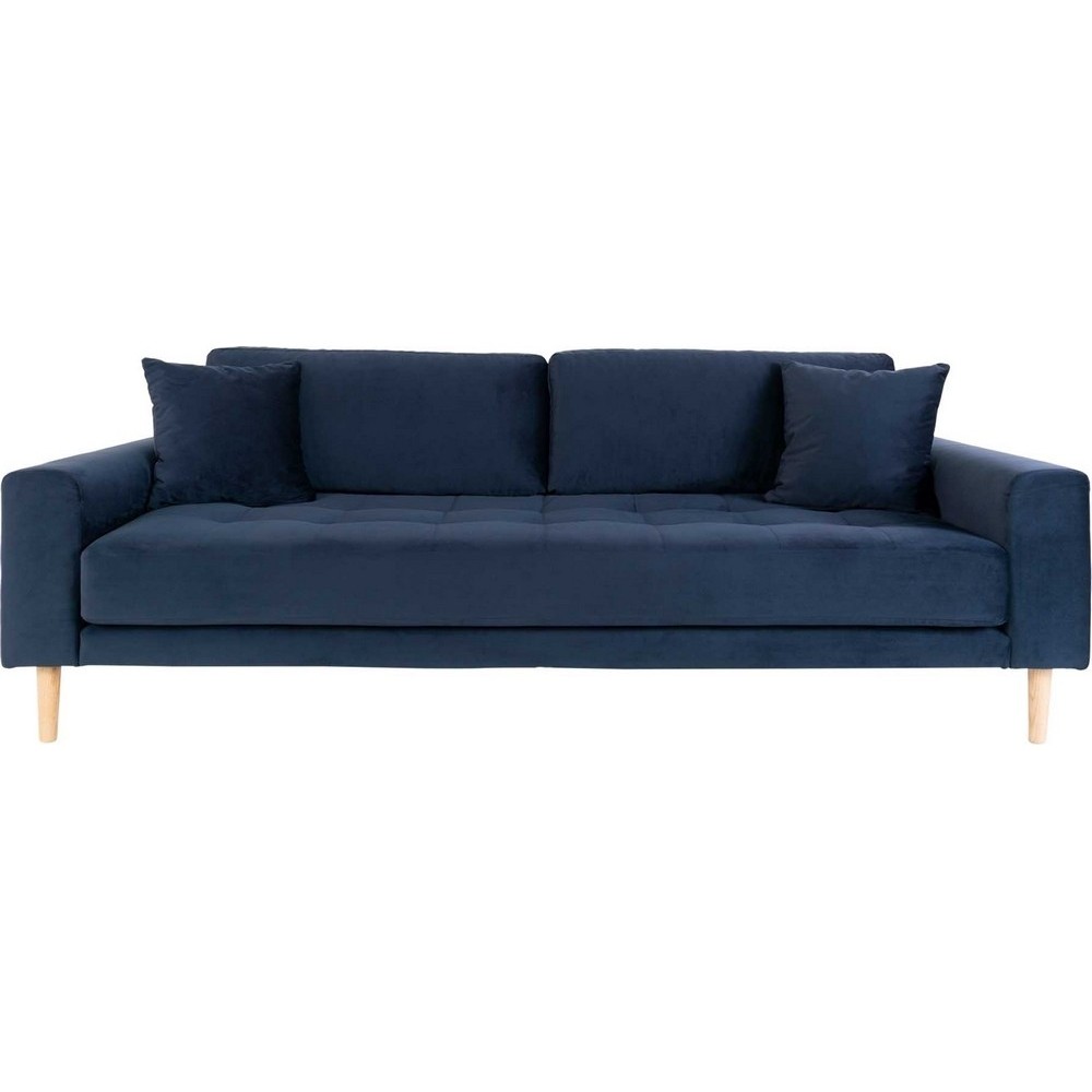 Canapé 3 places en tissu velours de qualité LISA VELOURS coloris bleu foncé