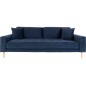 Canapé 3 places en tissu velours de qualité LISA VELOURS coloris bleu foncé