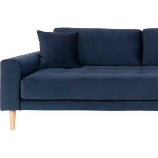 Canapé 3 places en tissu velours de qualité LISA VELOURS coloris bleu foncé